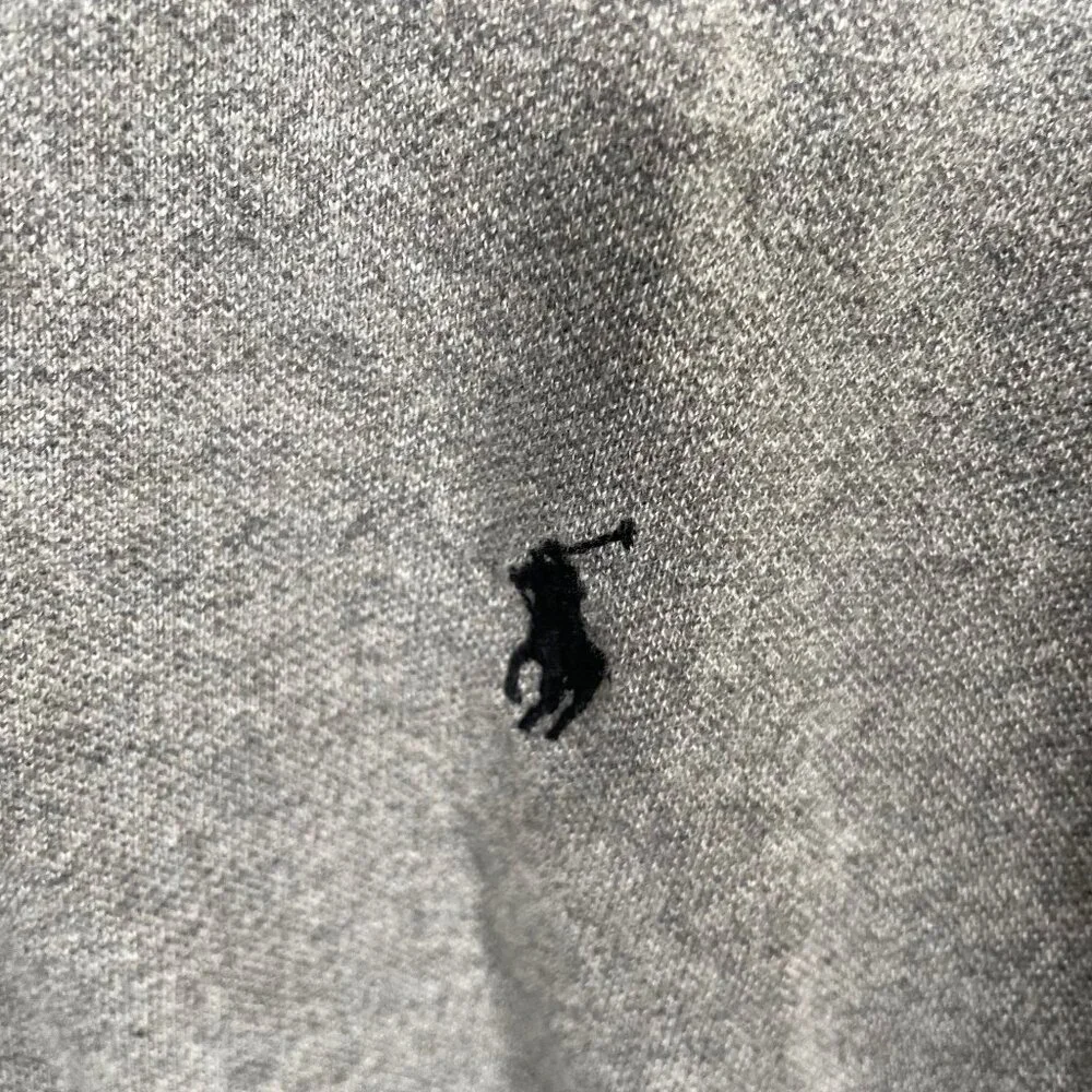 Polo Ralph Lauren Pique Polo Shirt Mens Size Large Gray Pony Short Sleeves